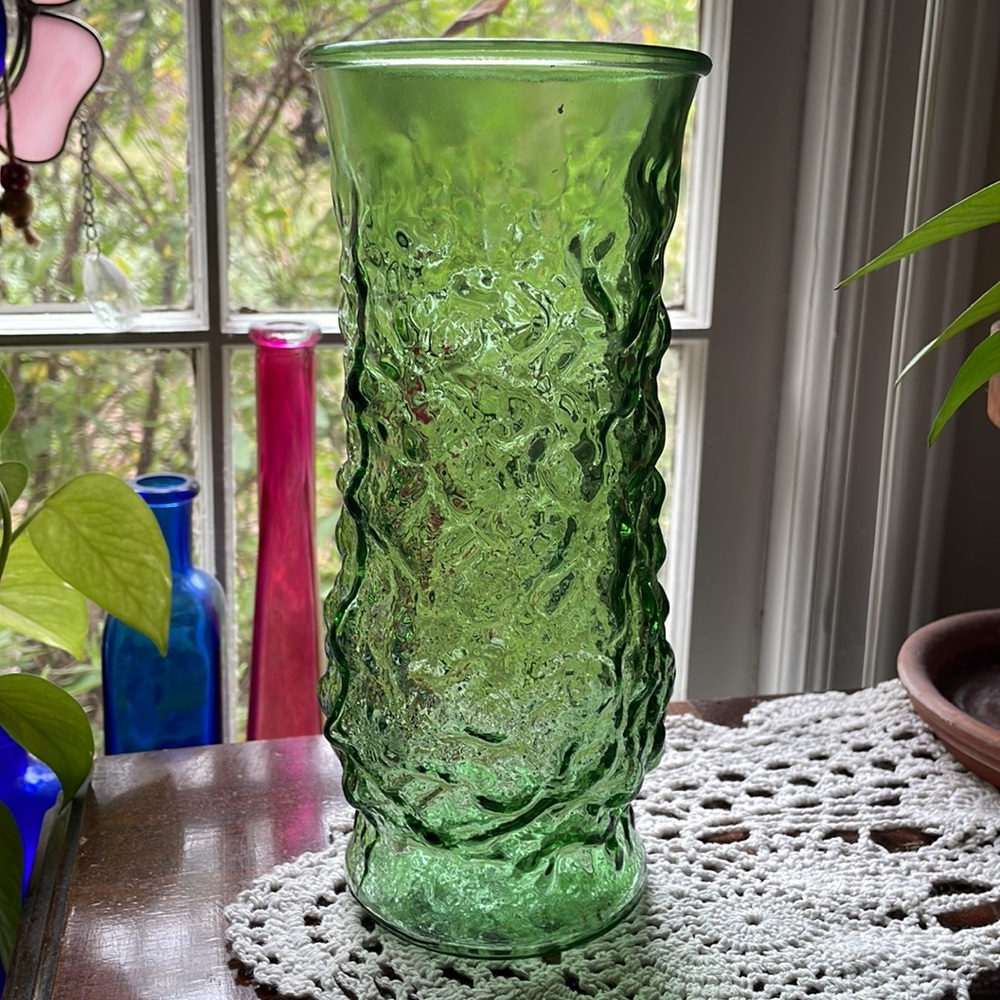 EO Brody Crinkled Glass Vase VINTAGE